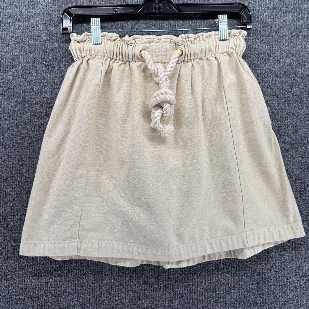J. Crew Skirt Womens XS Cream Paperbag A-Line Mini Old Money Nautical Preppy